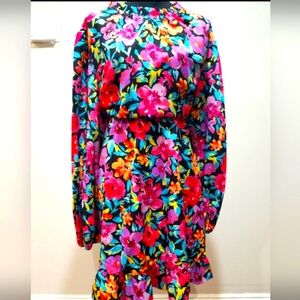 SHEIN Pink One Shoulder Bishop Sleeve Sundress